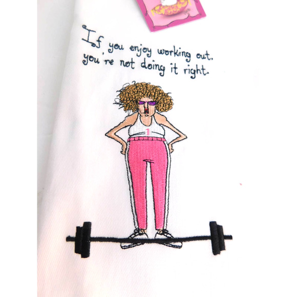 Leslie Moak Murray If You Enjoy Working Out Youre Not Doing It Right Towel - Picture 1 of 6